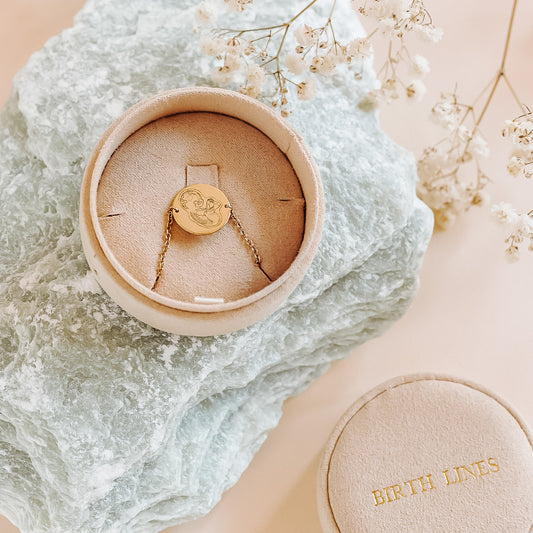 Birth Lines Bracelet Coin - 14 kt gold