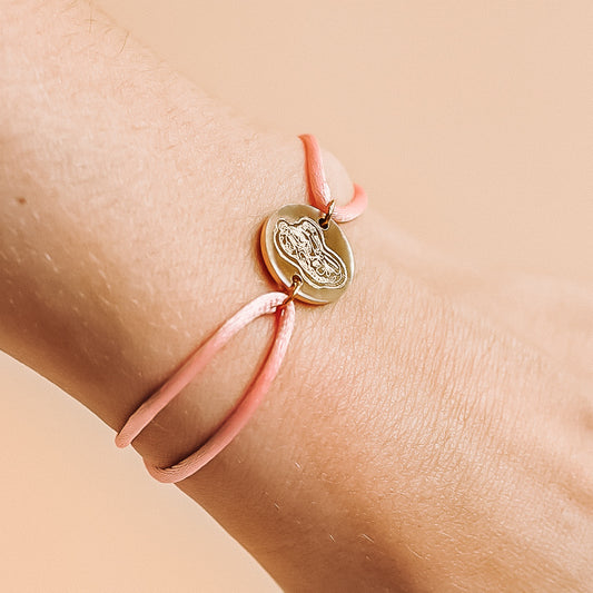 Birth Lines Satin Bracelet Coin - Stainless Steel