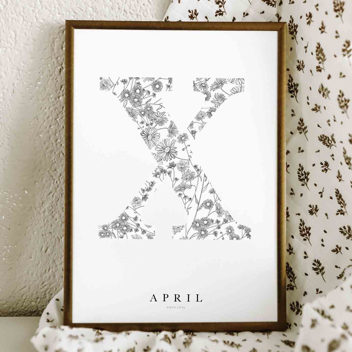 Birth Flower Letter Poster april