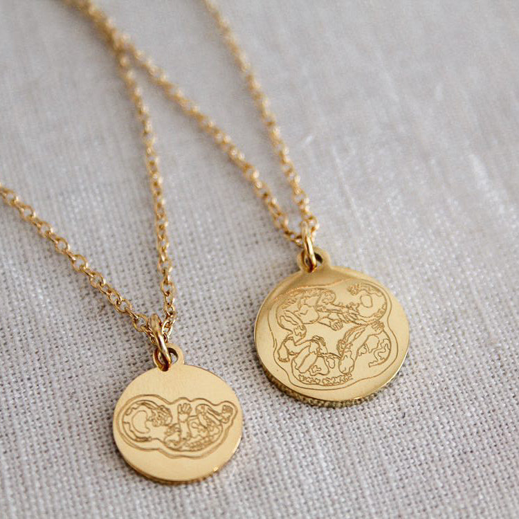 Birth Lines Ketting Coin - Stainless Steel