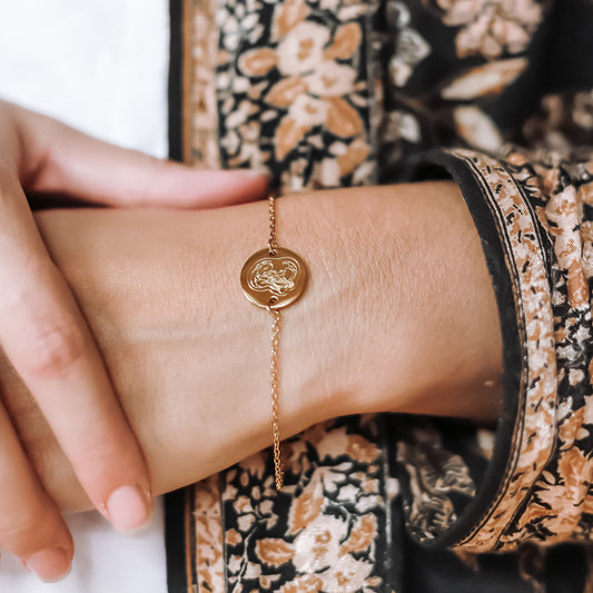 Birth Lines Bracelet Coin - Stainless Steel