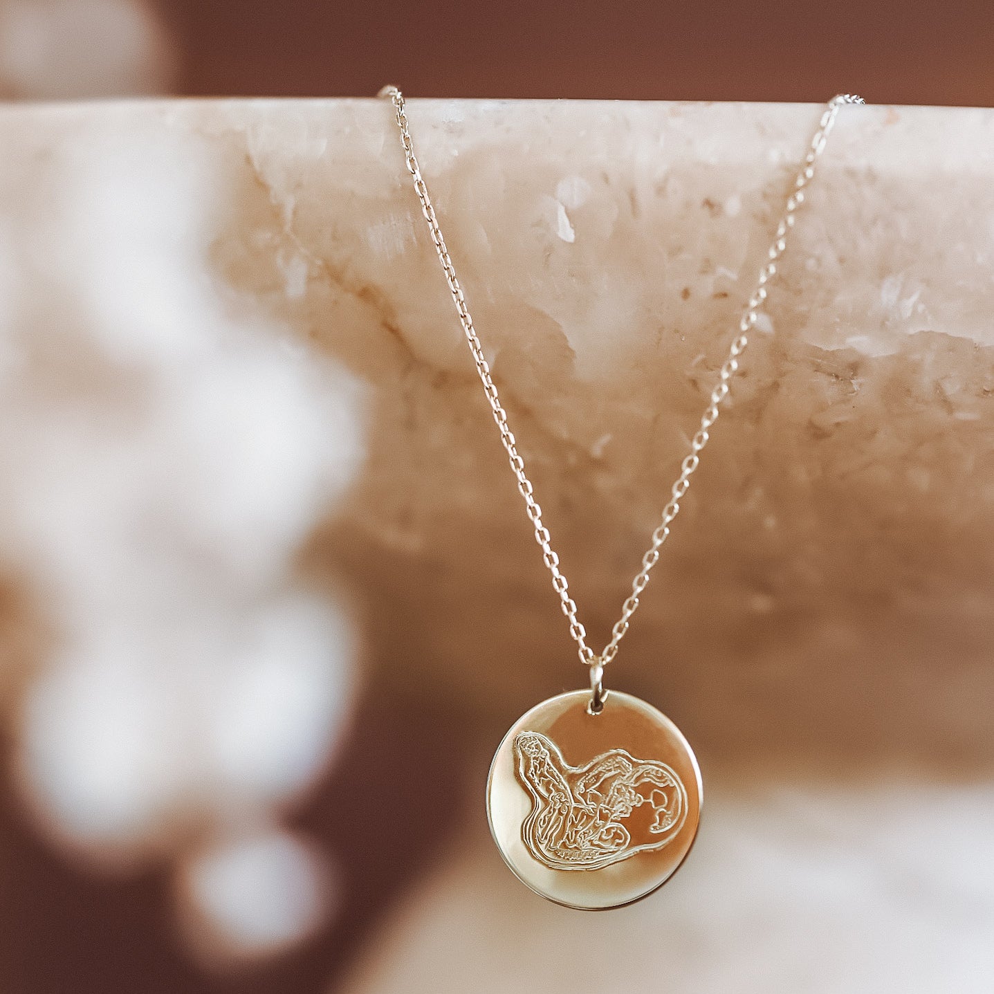 Birth Lines Ketting Coin - 14 kt goud
