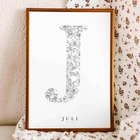Birth Flower Letter Poster July