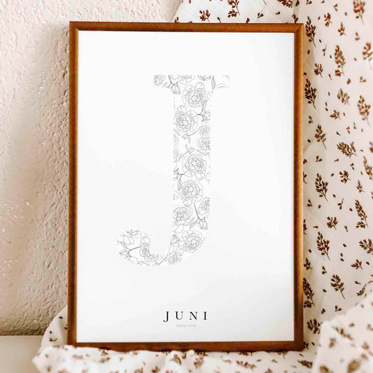 Birth Flower Letter Poster June