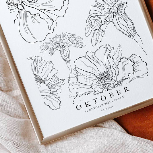 Birth Flower poster oktober
