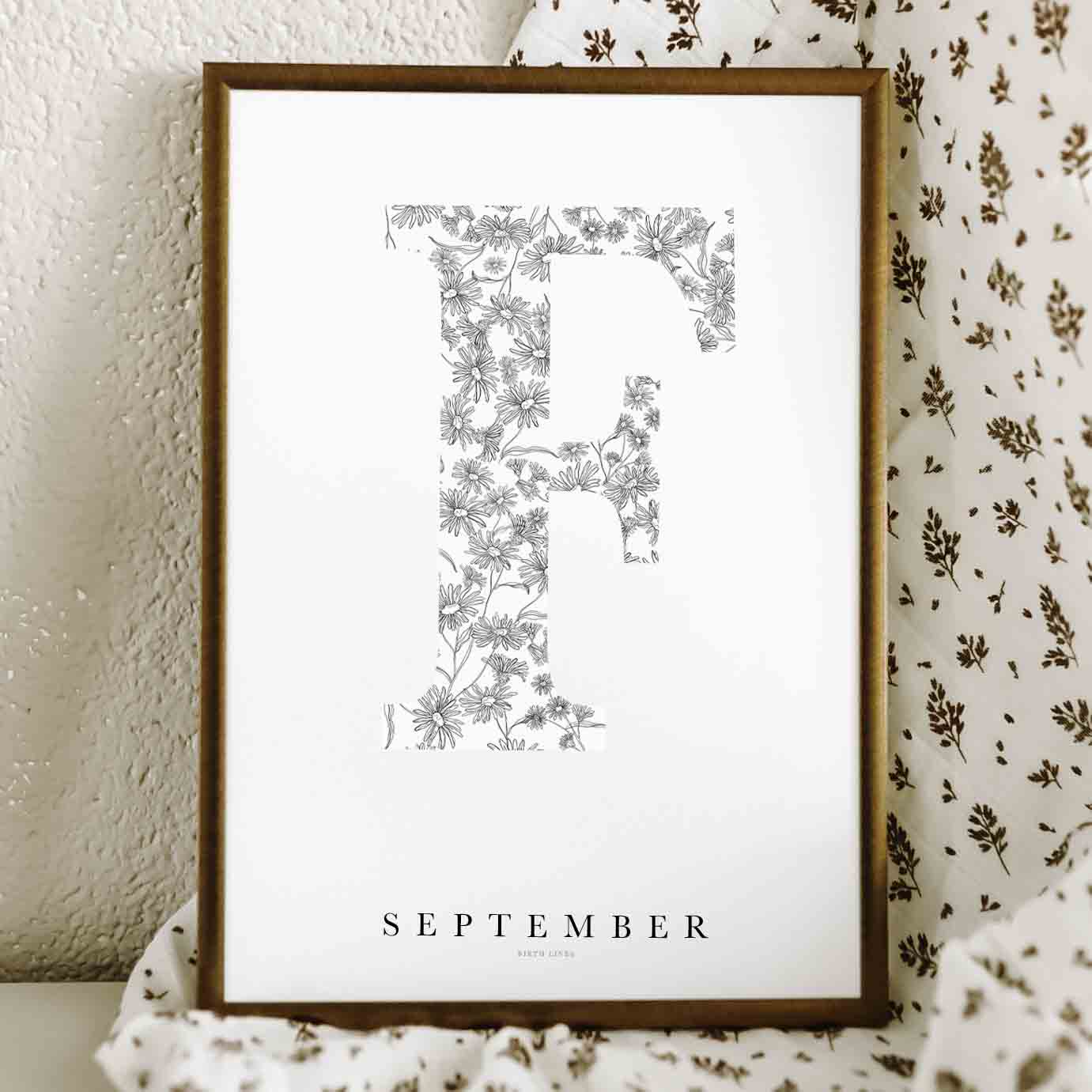 Birth Flower Letter Poster September