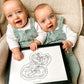 Birth Line echo-illustratie, tweeling
