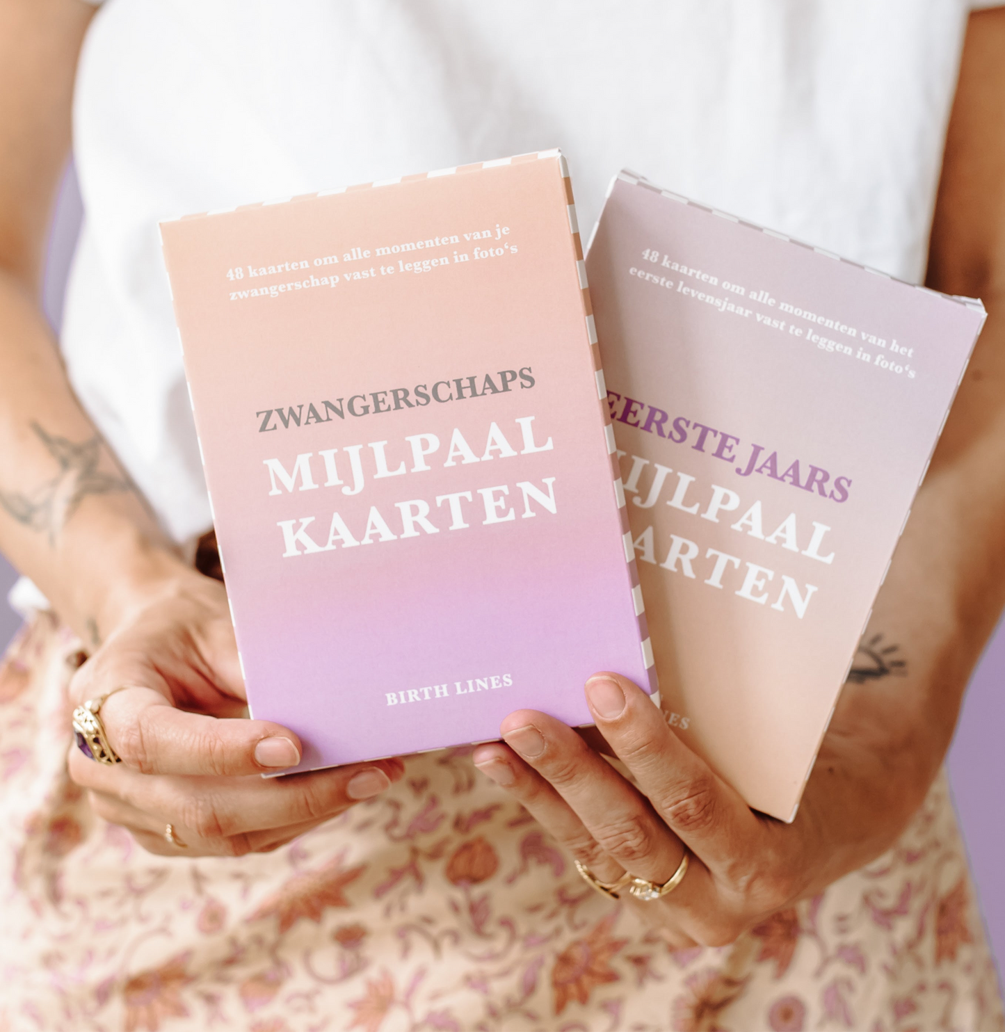 Zwangerschaps mijlpaalkaarten - set 48 kaarten