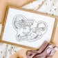 Birth Line echo-illustratie, tweeling
