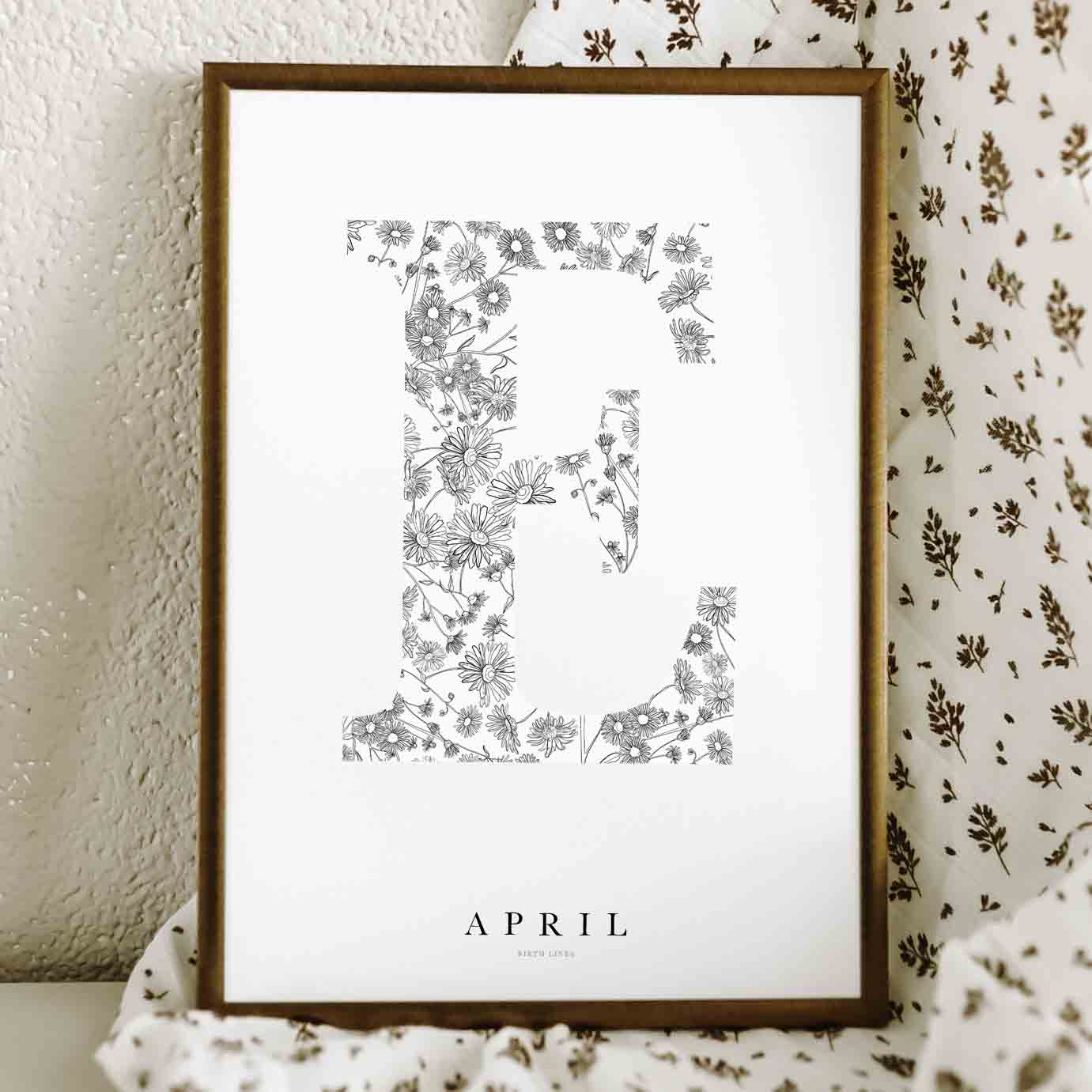 Birth Flower Letter Poster april