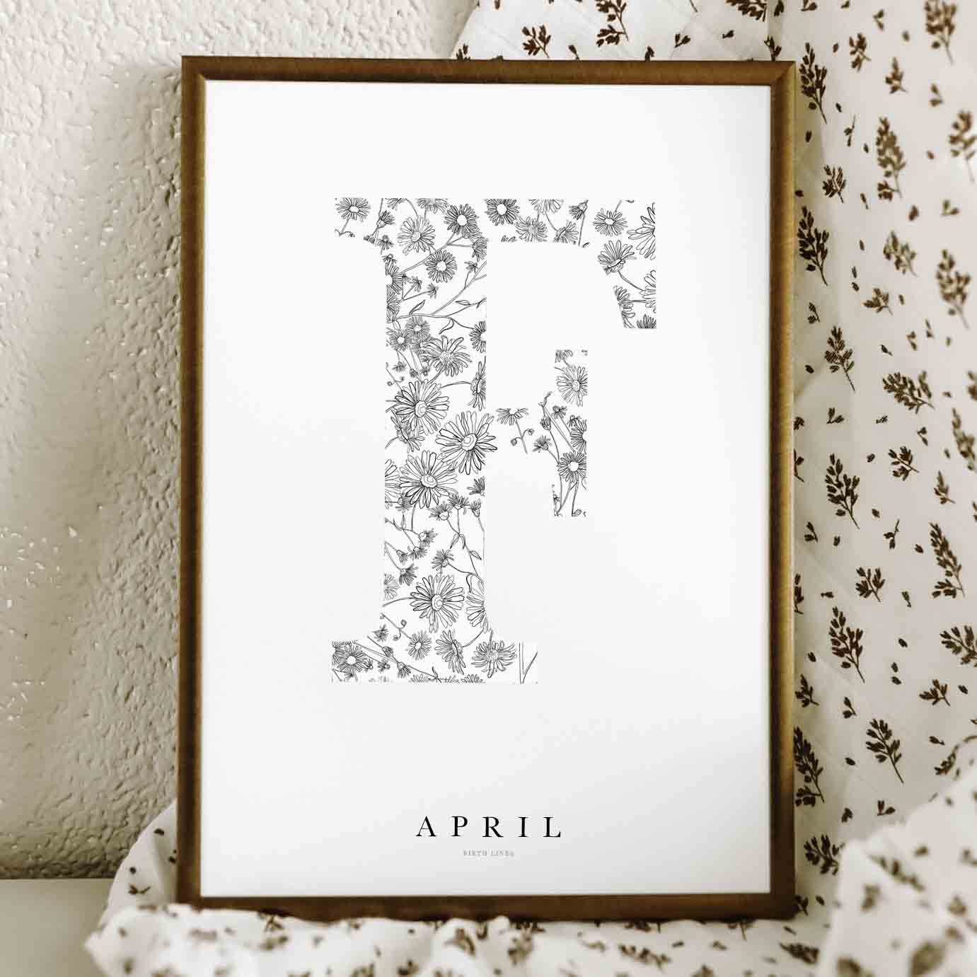 Birth Flower Letter Poster april