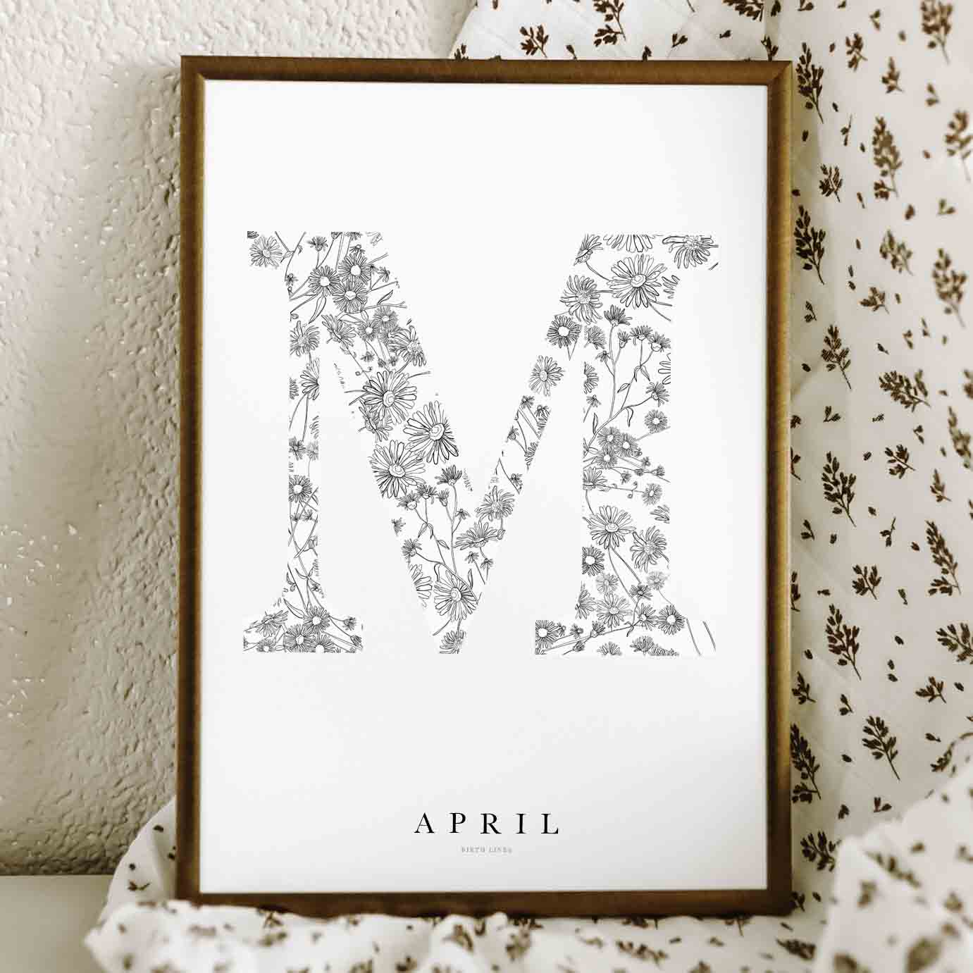 Birth Flower Letter Poster april