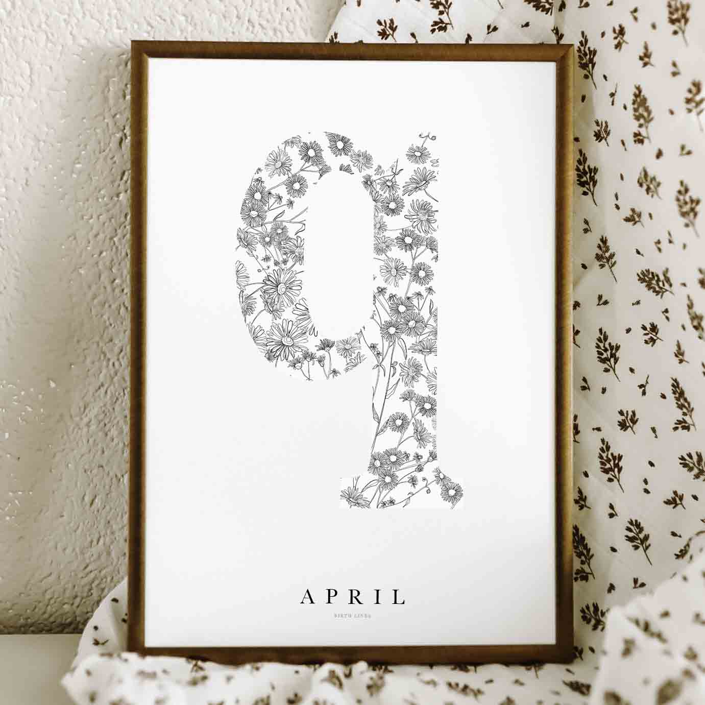 Birth Flower Letter Poster april