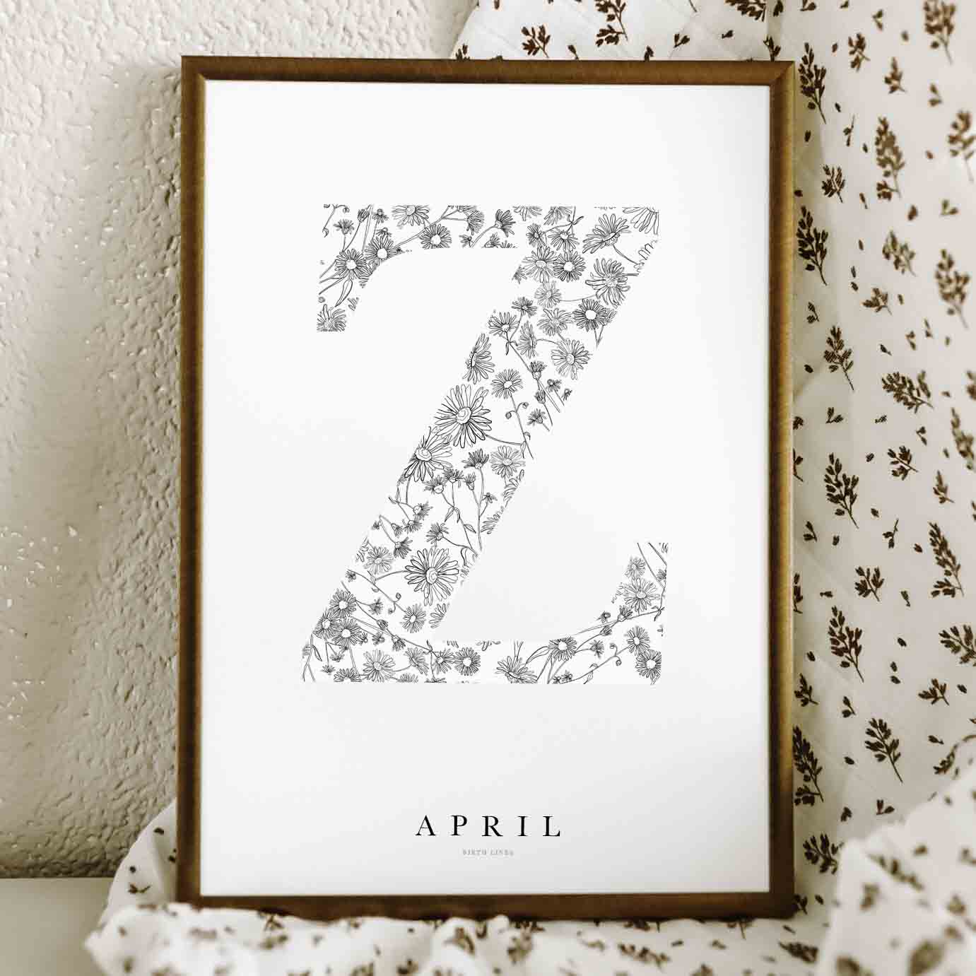 Birth Flower Letter Poster april