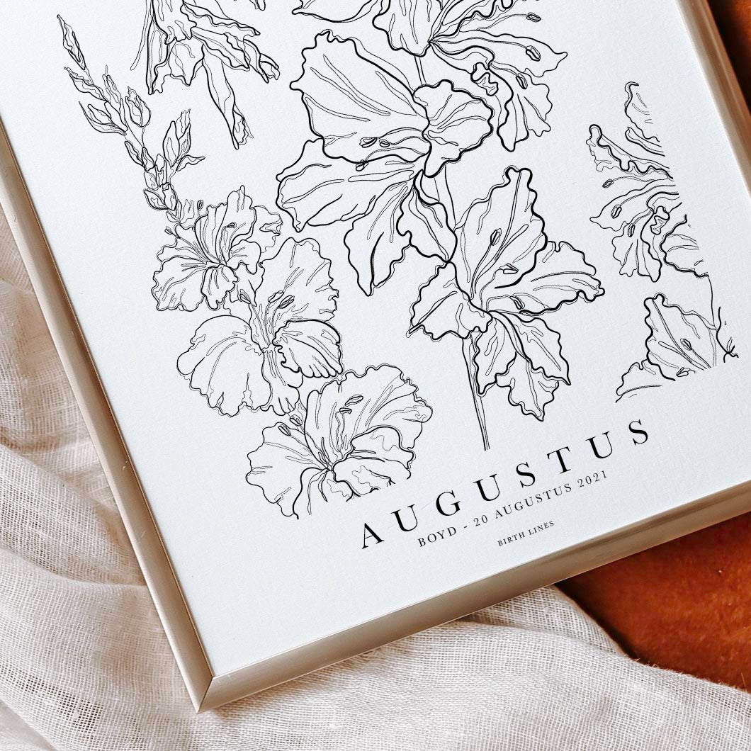 Birth Flower poster augustus