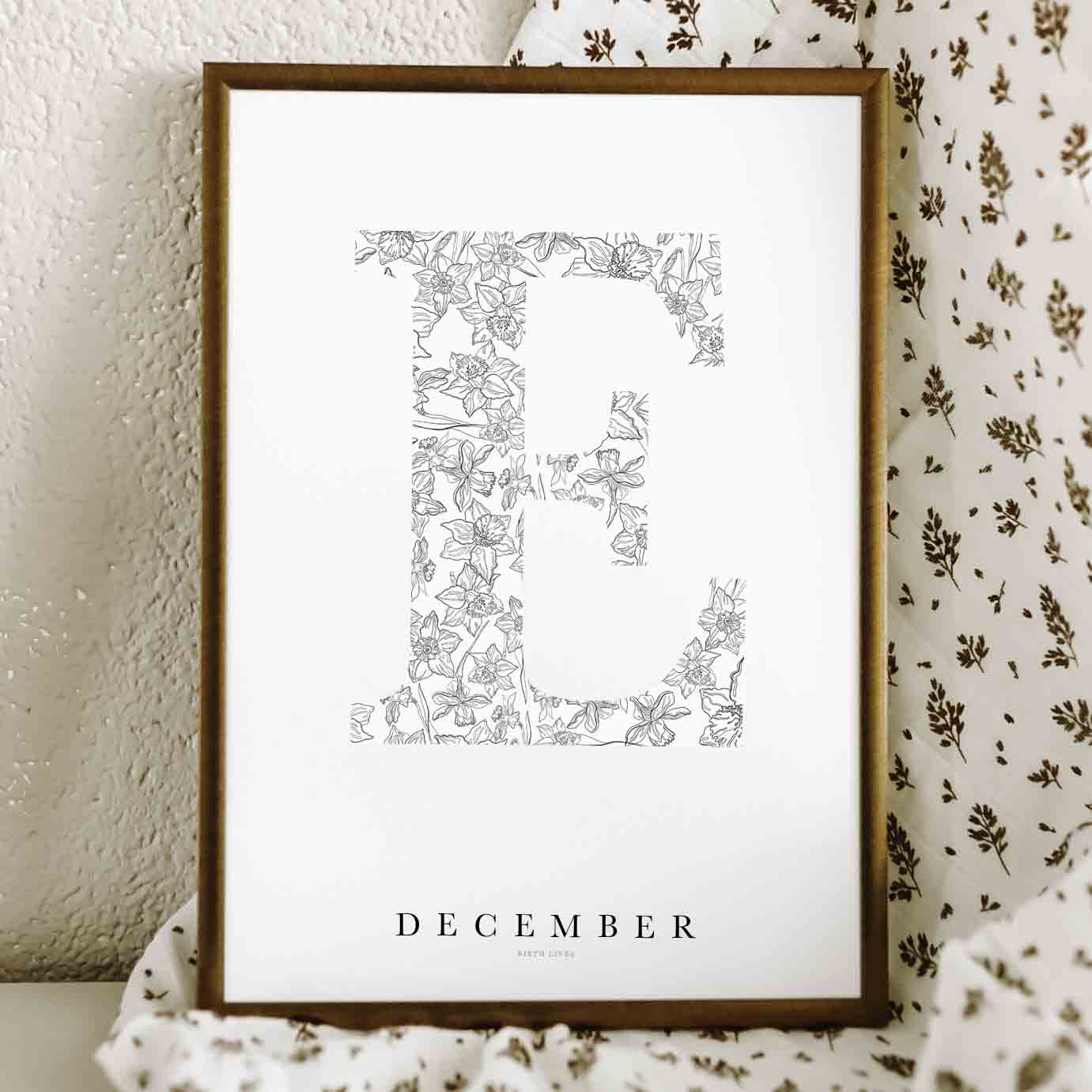 Birth Flower Letter Poster december