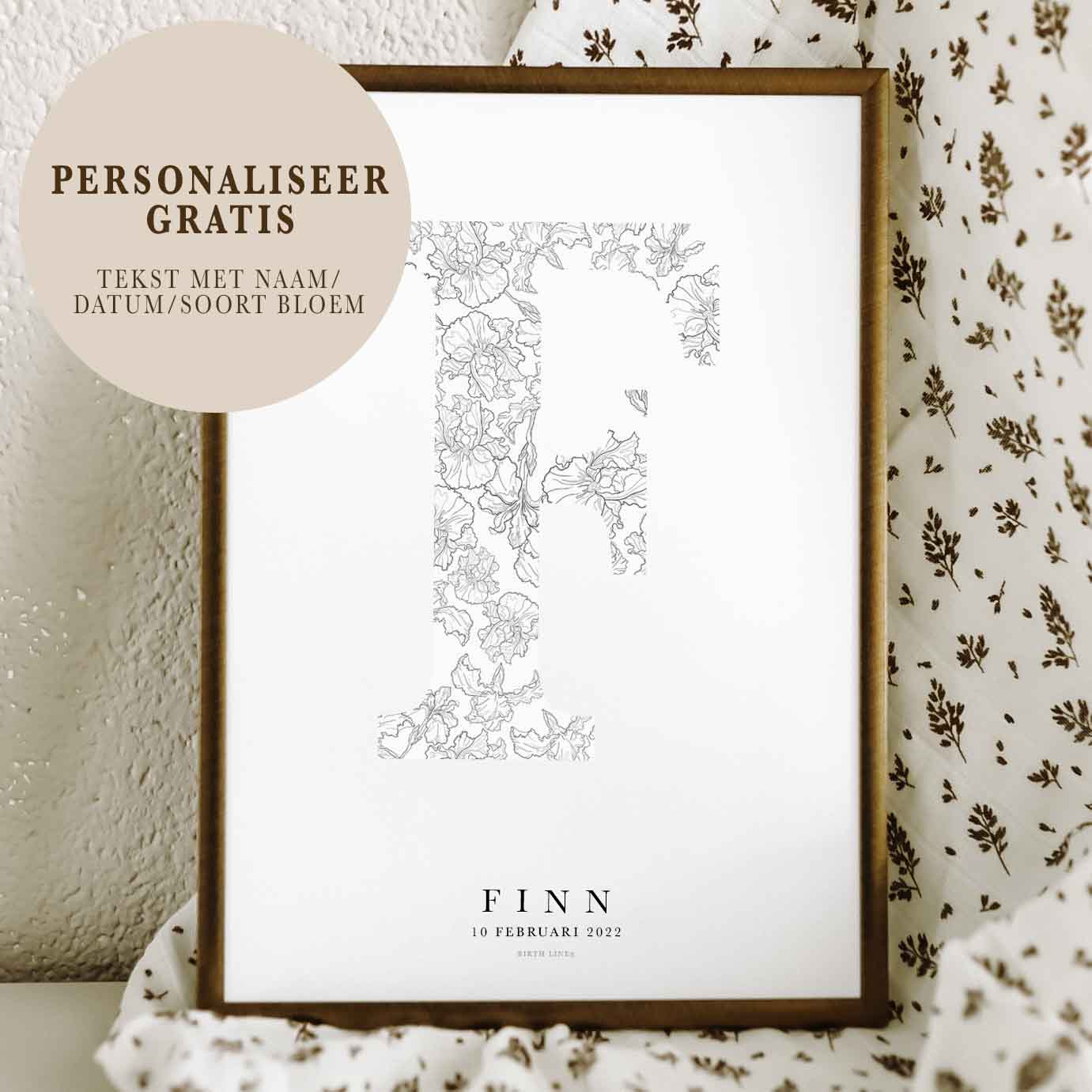 Birth Flower Letter Poster februari