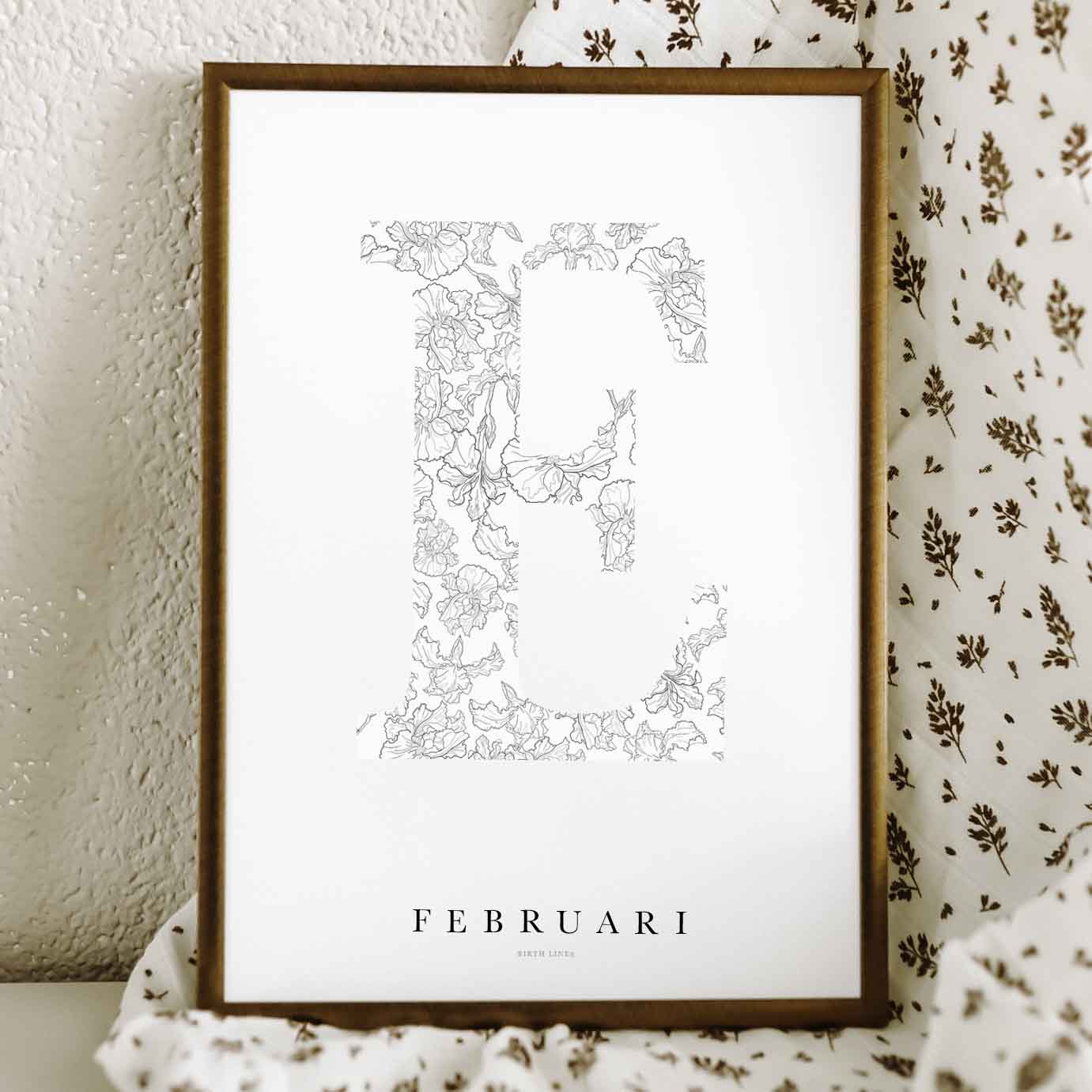 Birth Flower Letter Poster februari