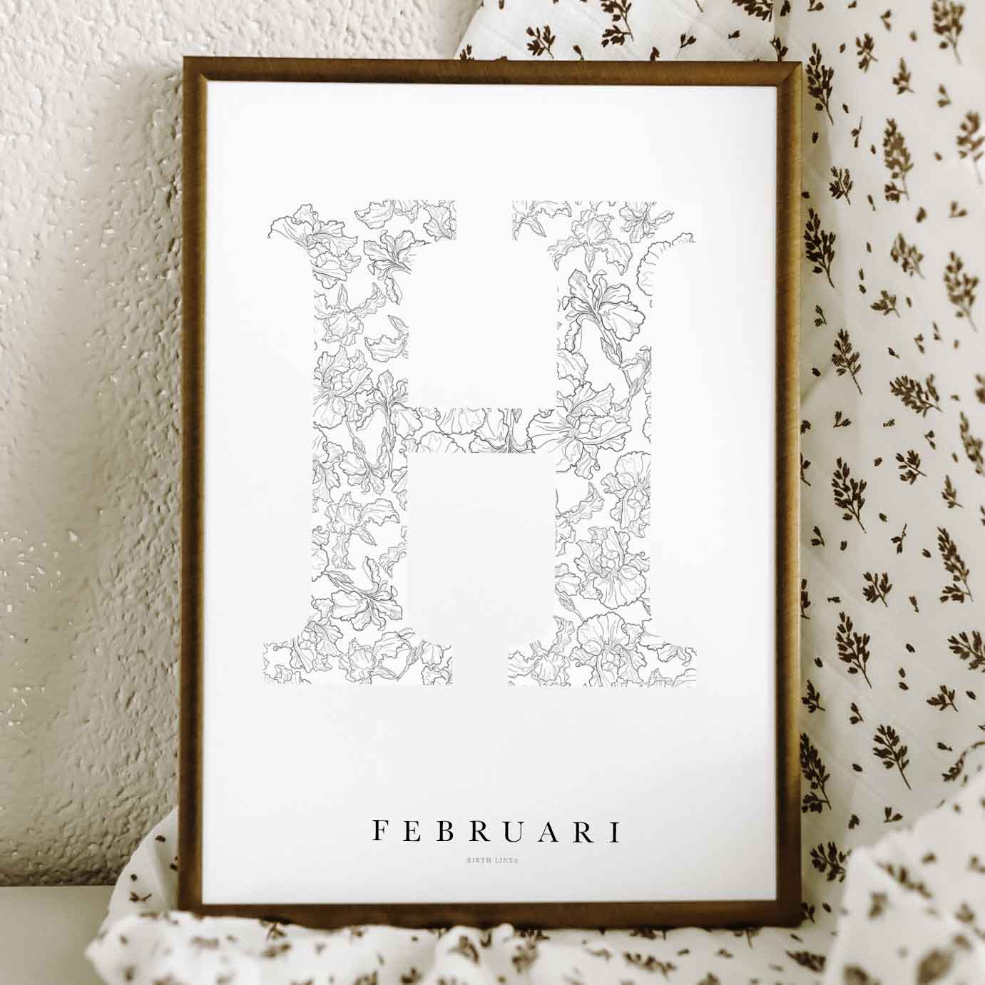 Birth Flower Letter Poster februari