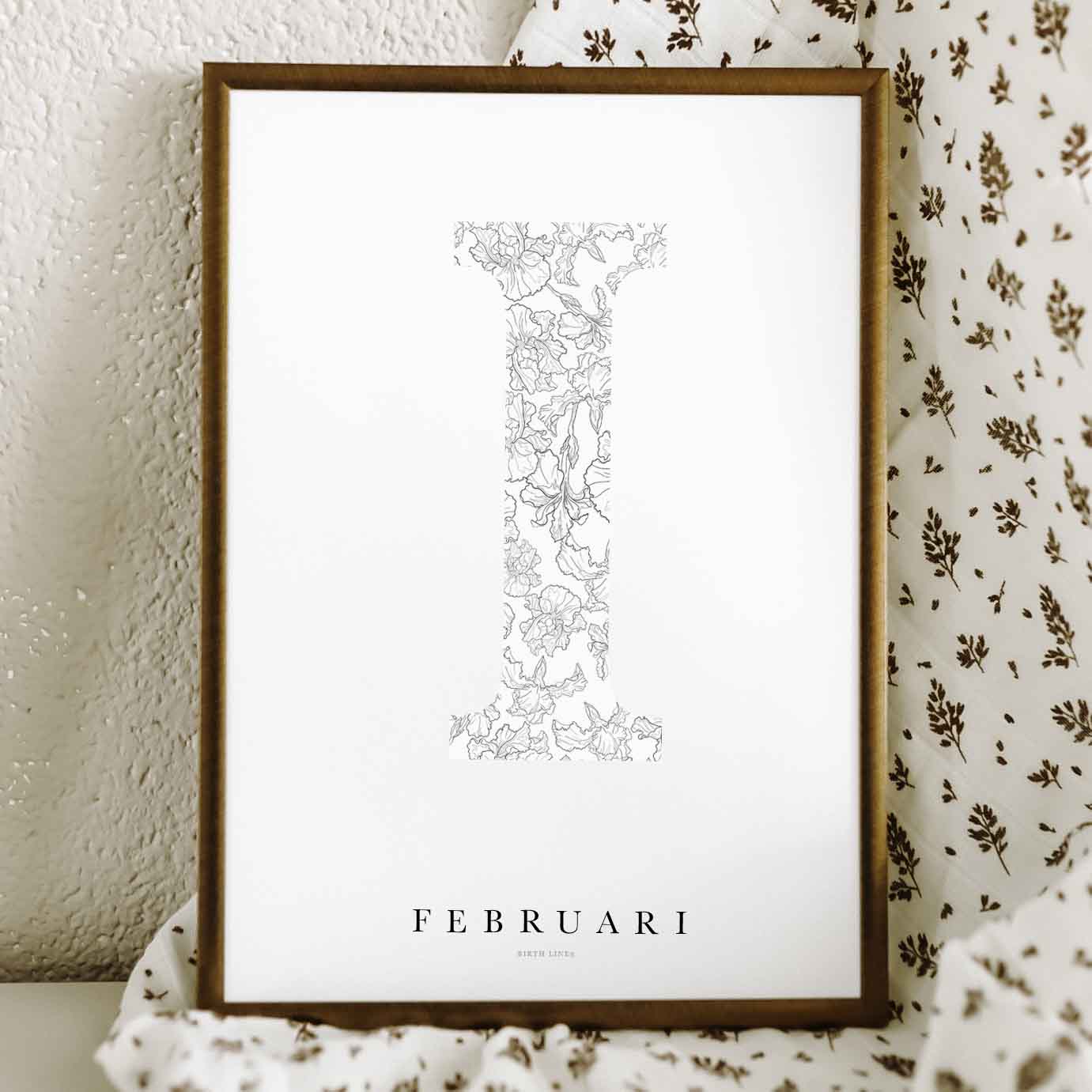 Birth Flower Letter Poster februari