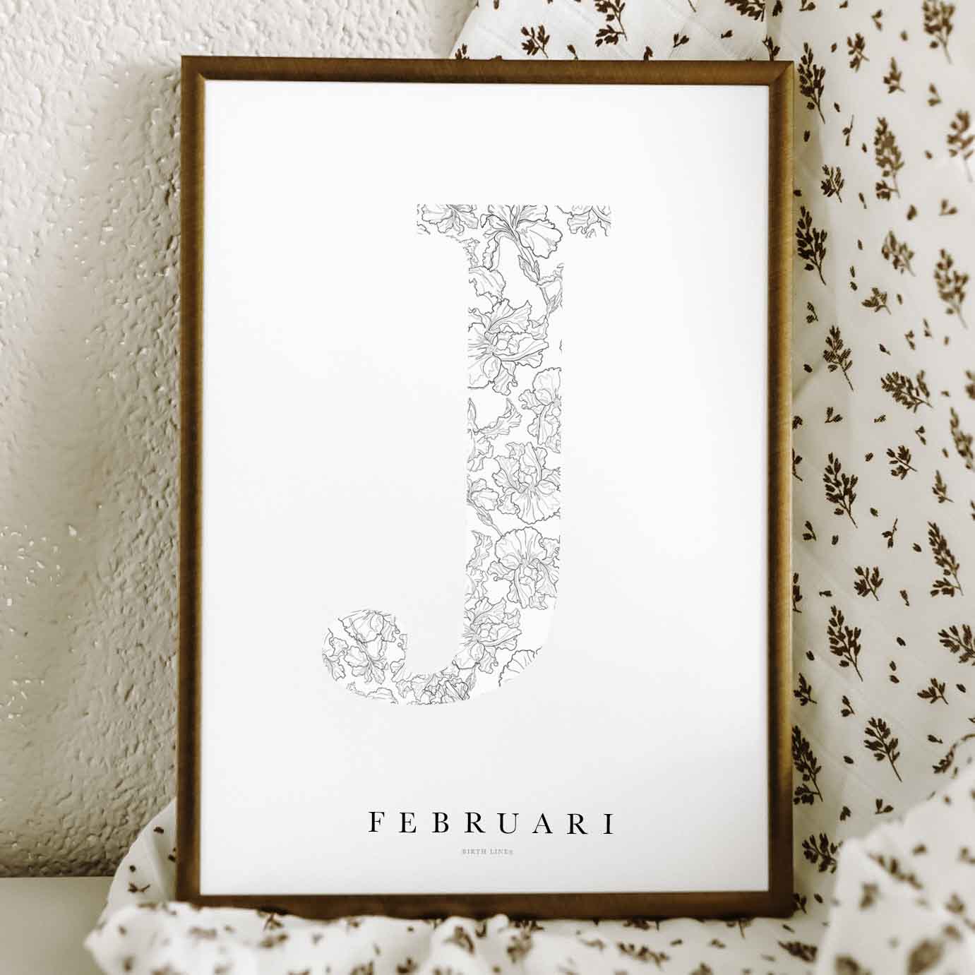 Birth Flower Letter Poster februari