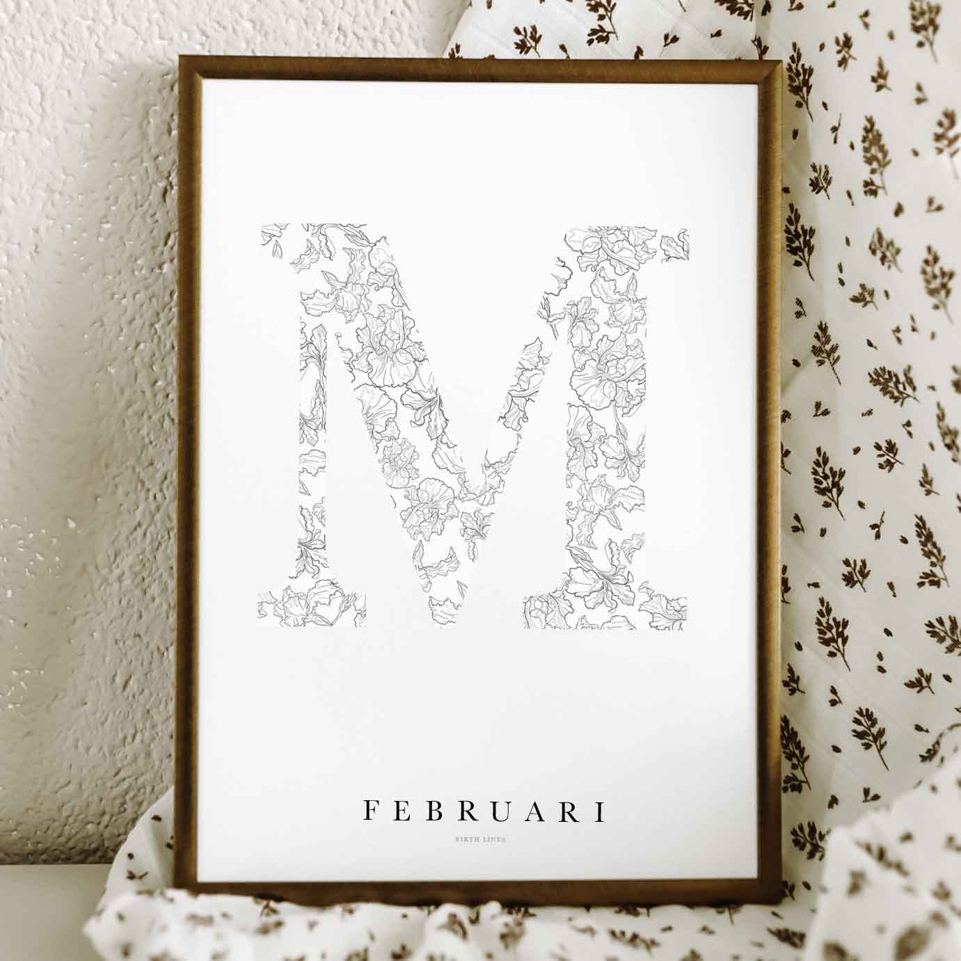 Birth Flower Letter Poster februari