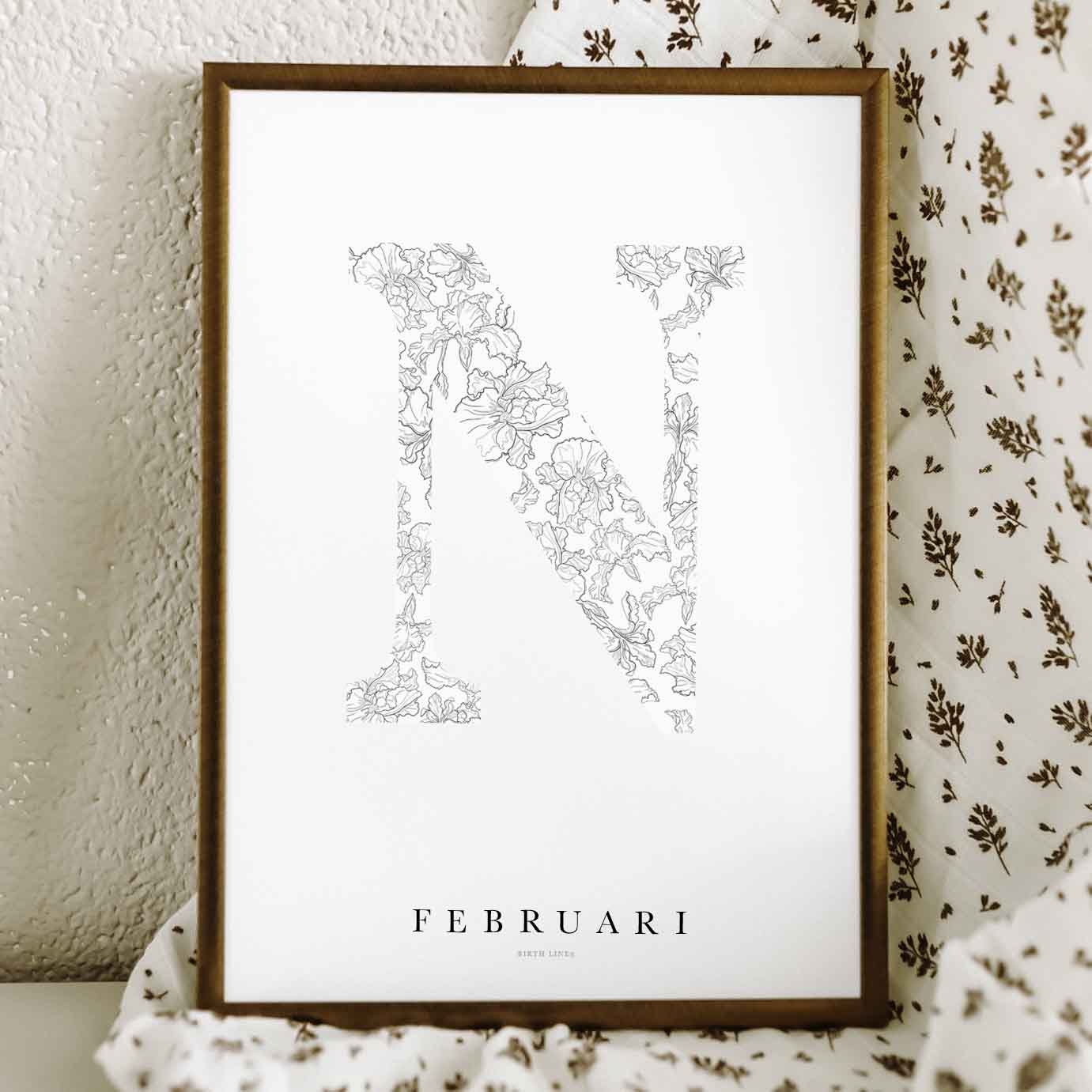 Birth Flower Letter Poster februari