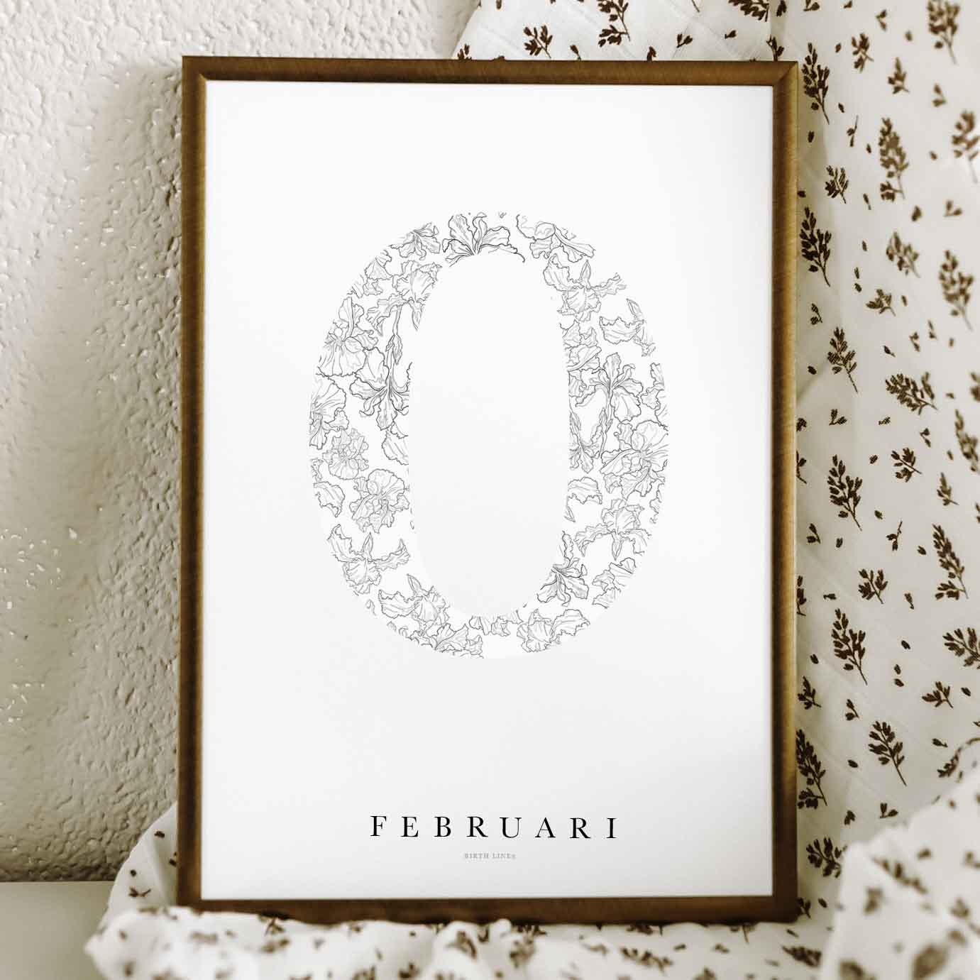 Birth Flower Letter Poster februari