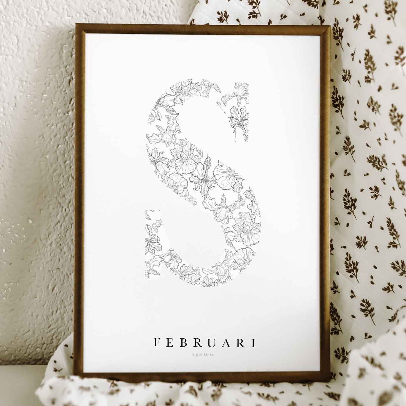 Birth Flower Letter Poster februari