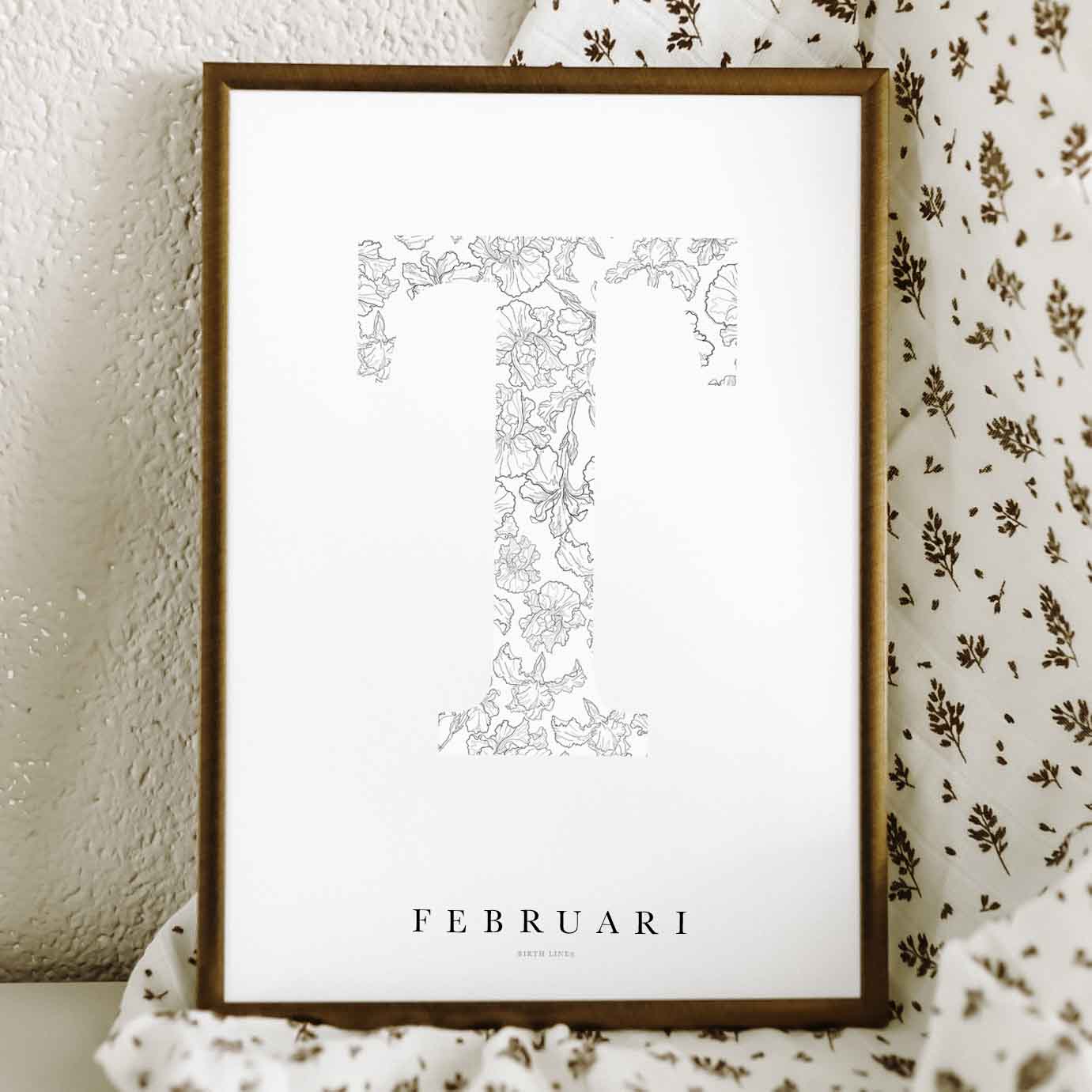 Birth Flower Letter Poster februari