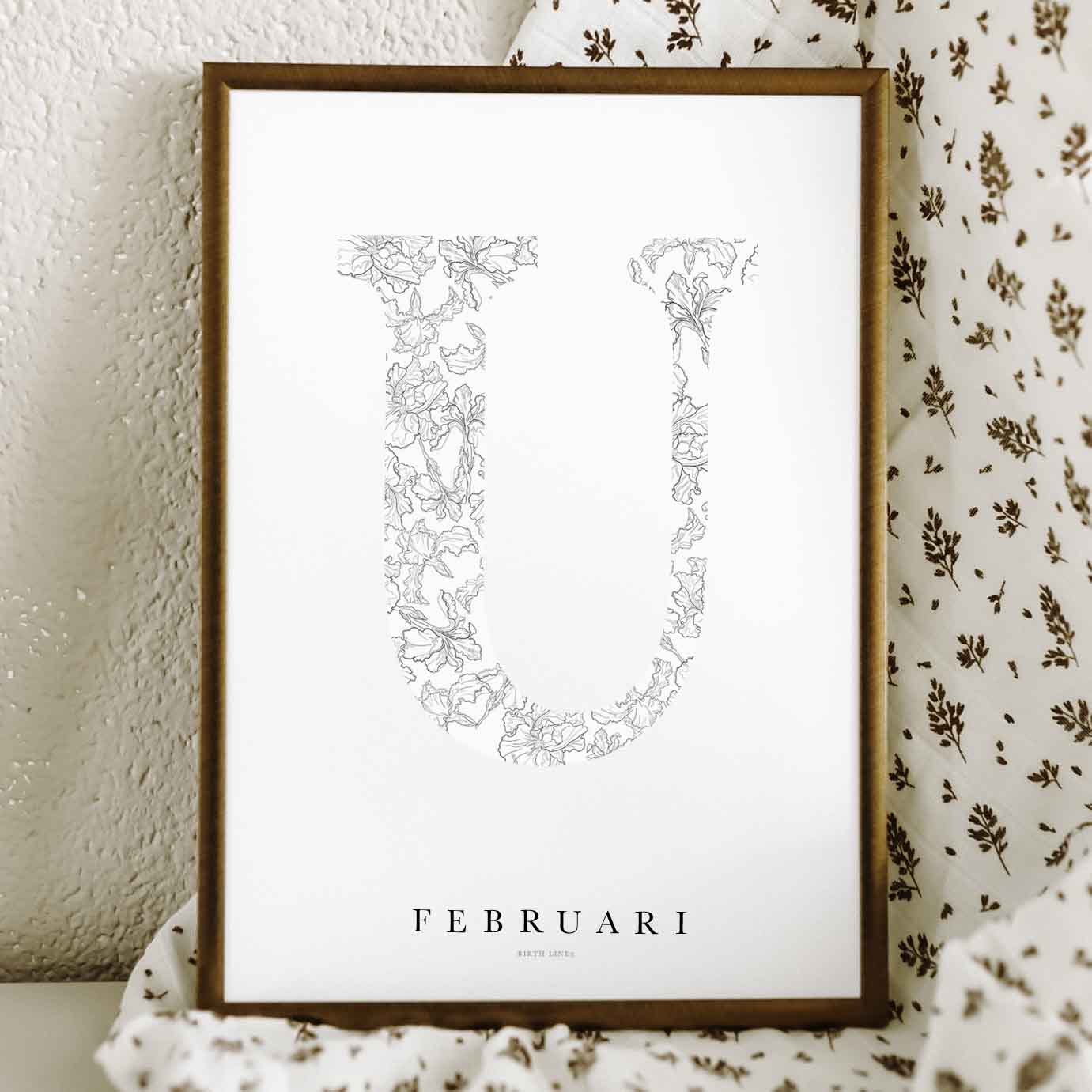 Birth Flower Letter Poster februari