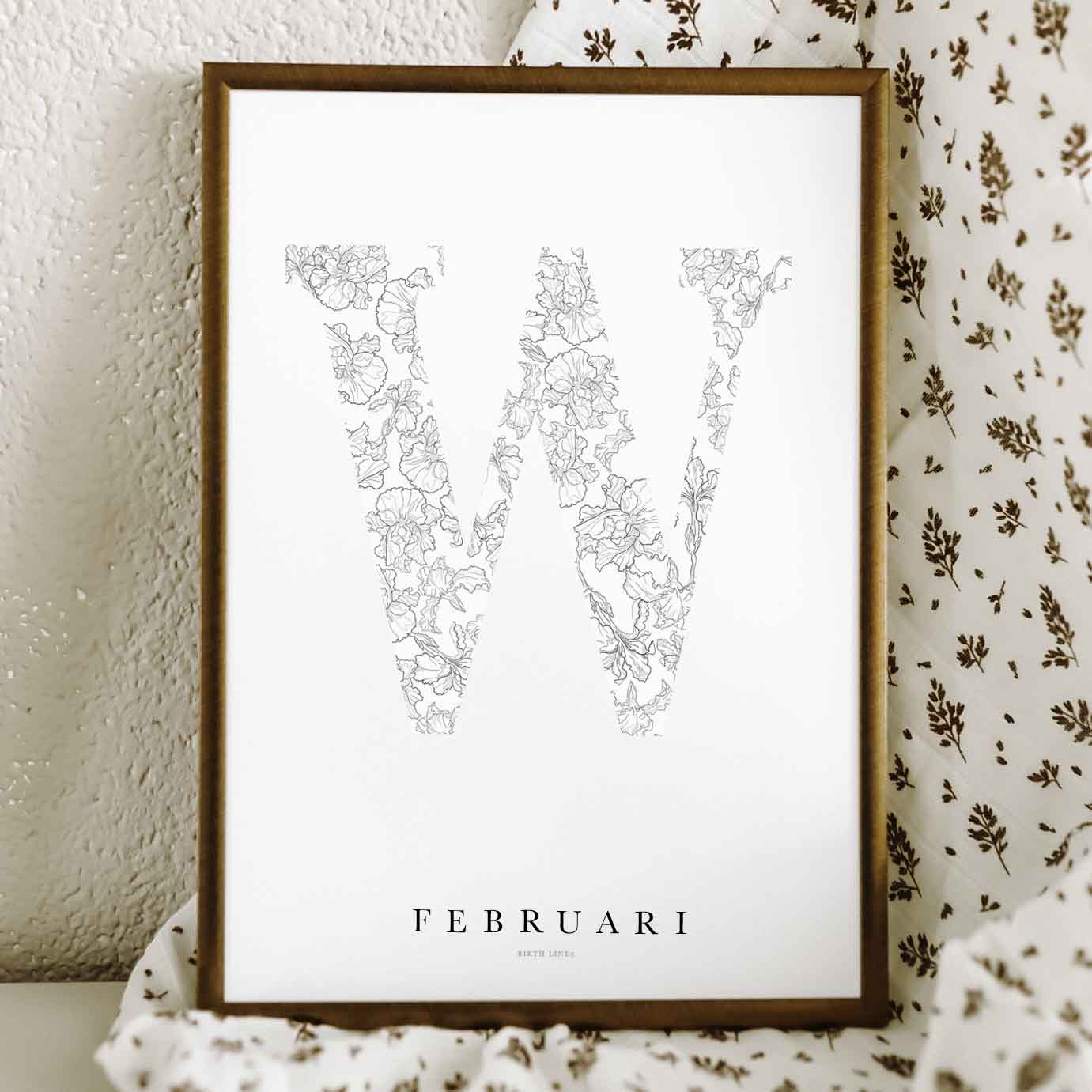 Birth Flower Letter Poster februari