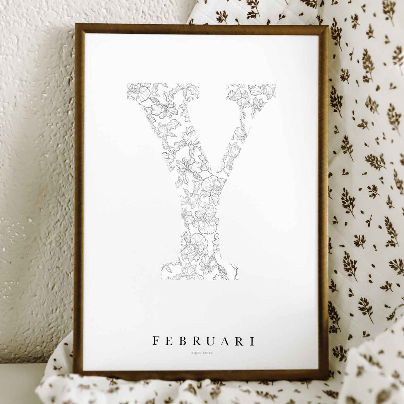 Birth Flower Letter Poster februari