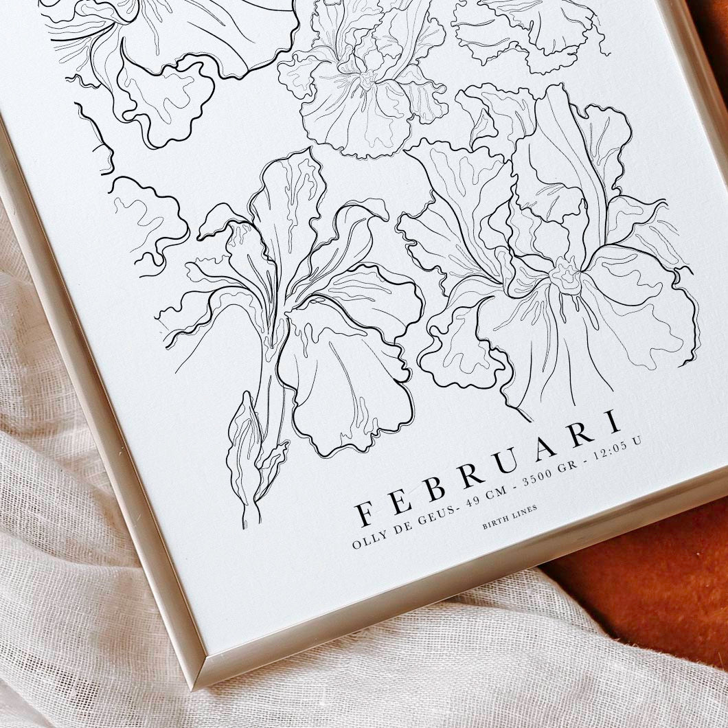 Birth Flower poster februari