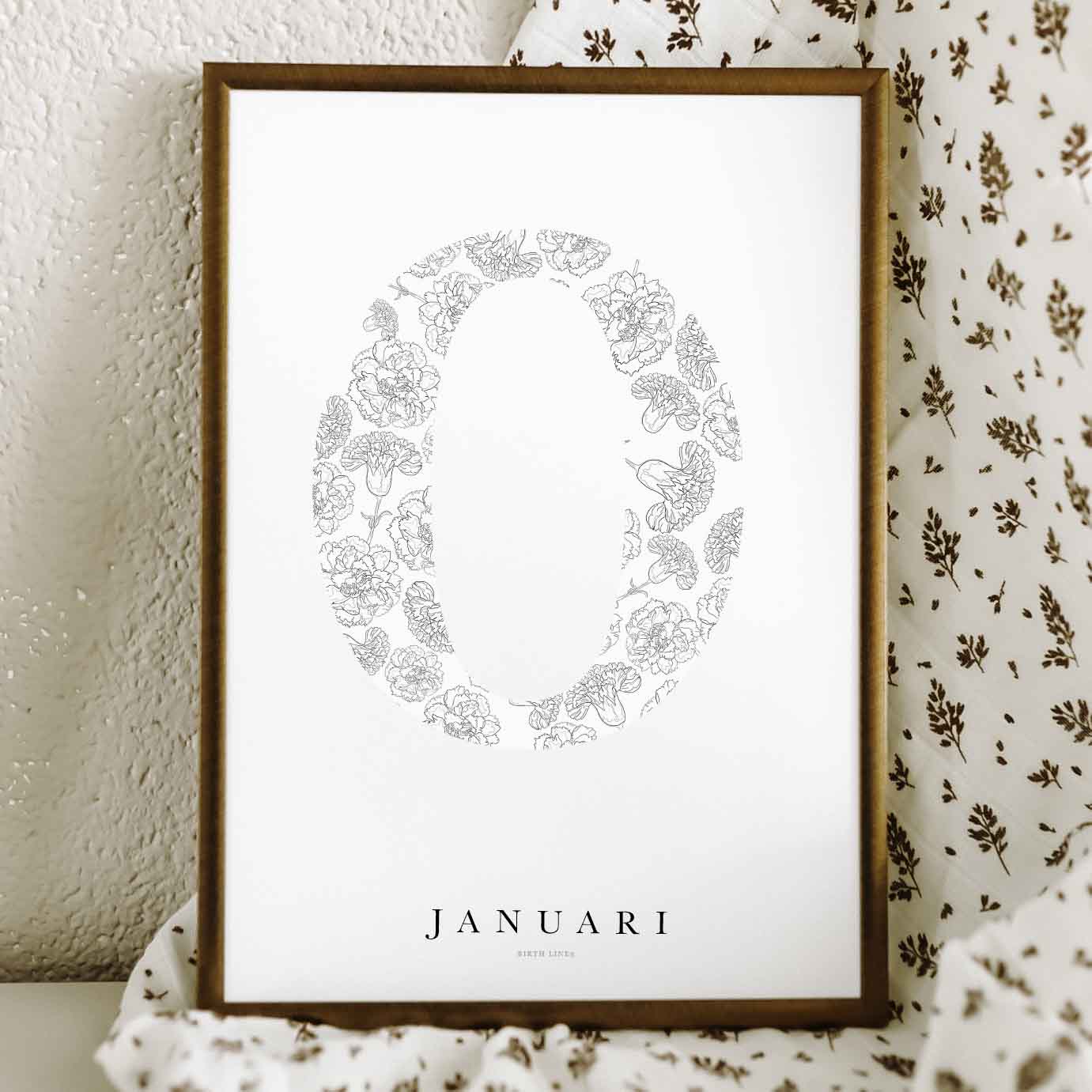 Birth Flower Letter Poster januari