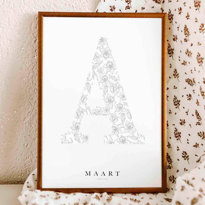 Birth Flower Letter Poster maart