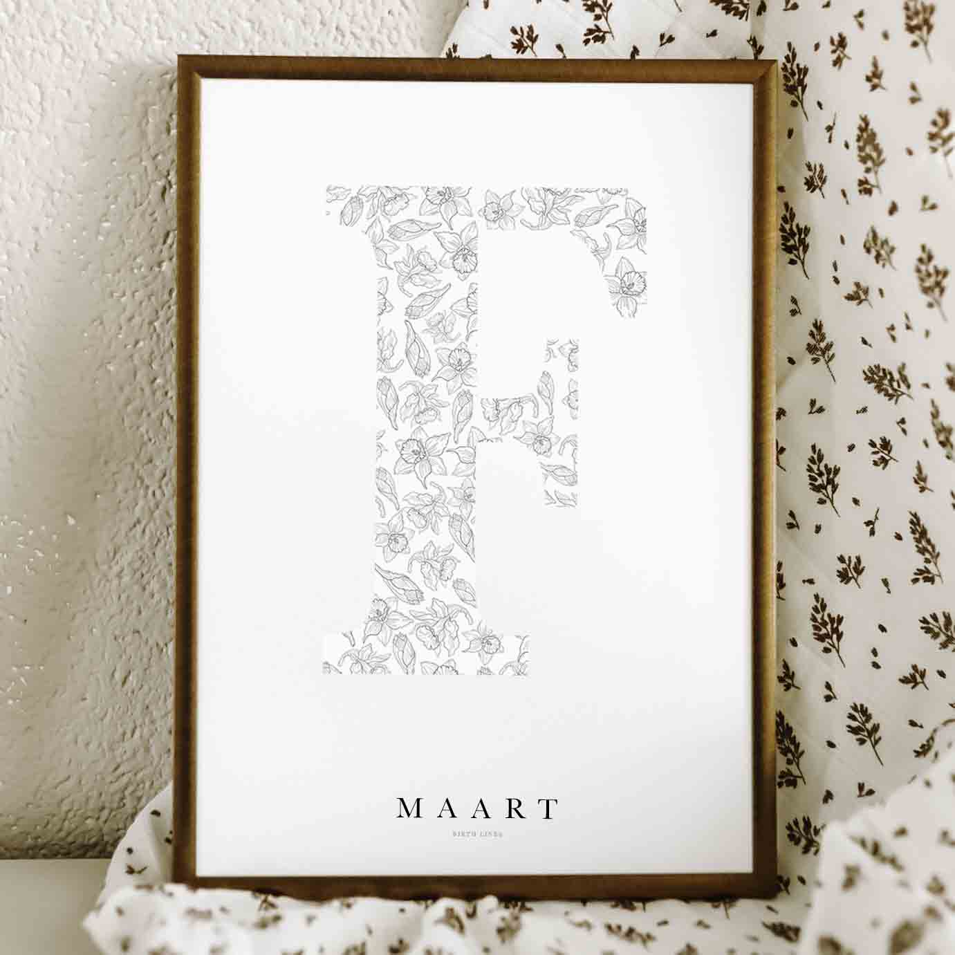 Birth Flower Letter Poster maart