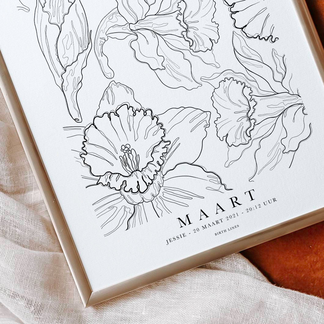 Birth Flower poster maart