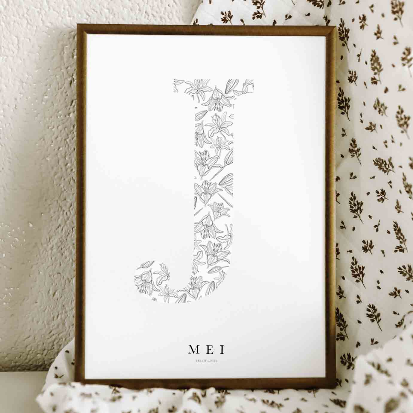 Birth Flower Letter Poster Mei