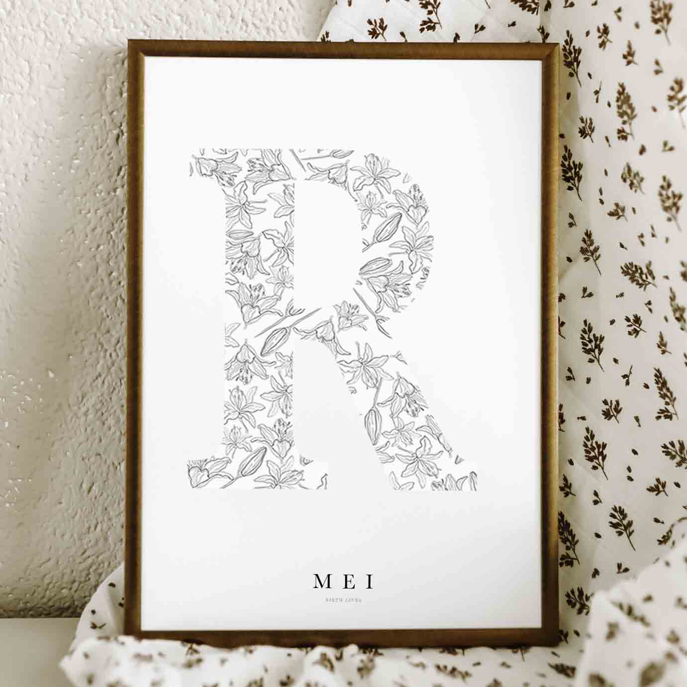 Birth Flower Letter Poster Mei