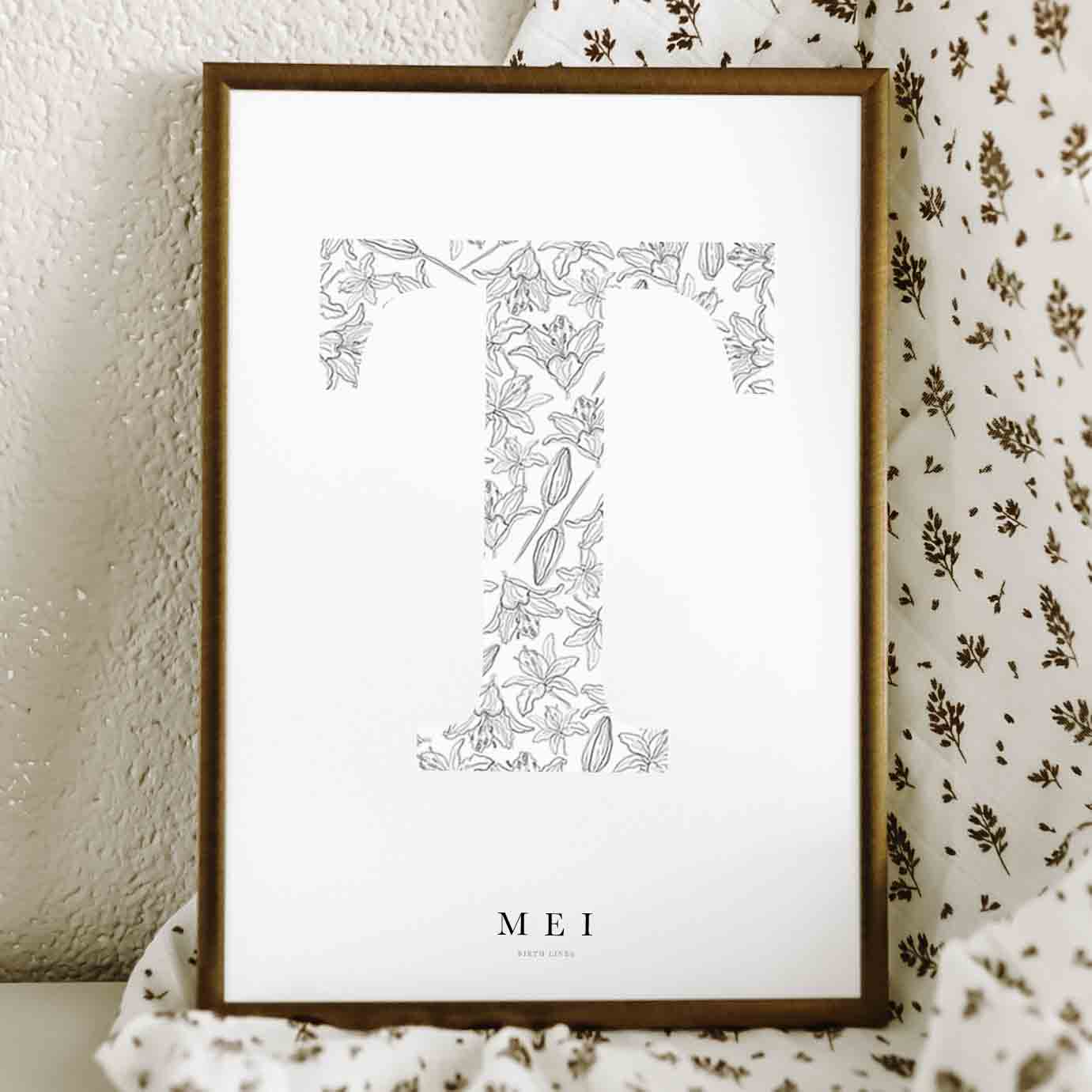 Birth Flower Letter Poster Mei