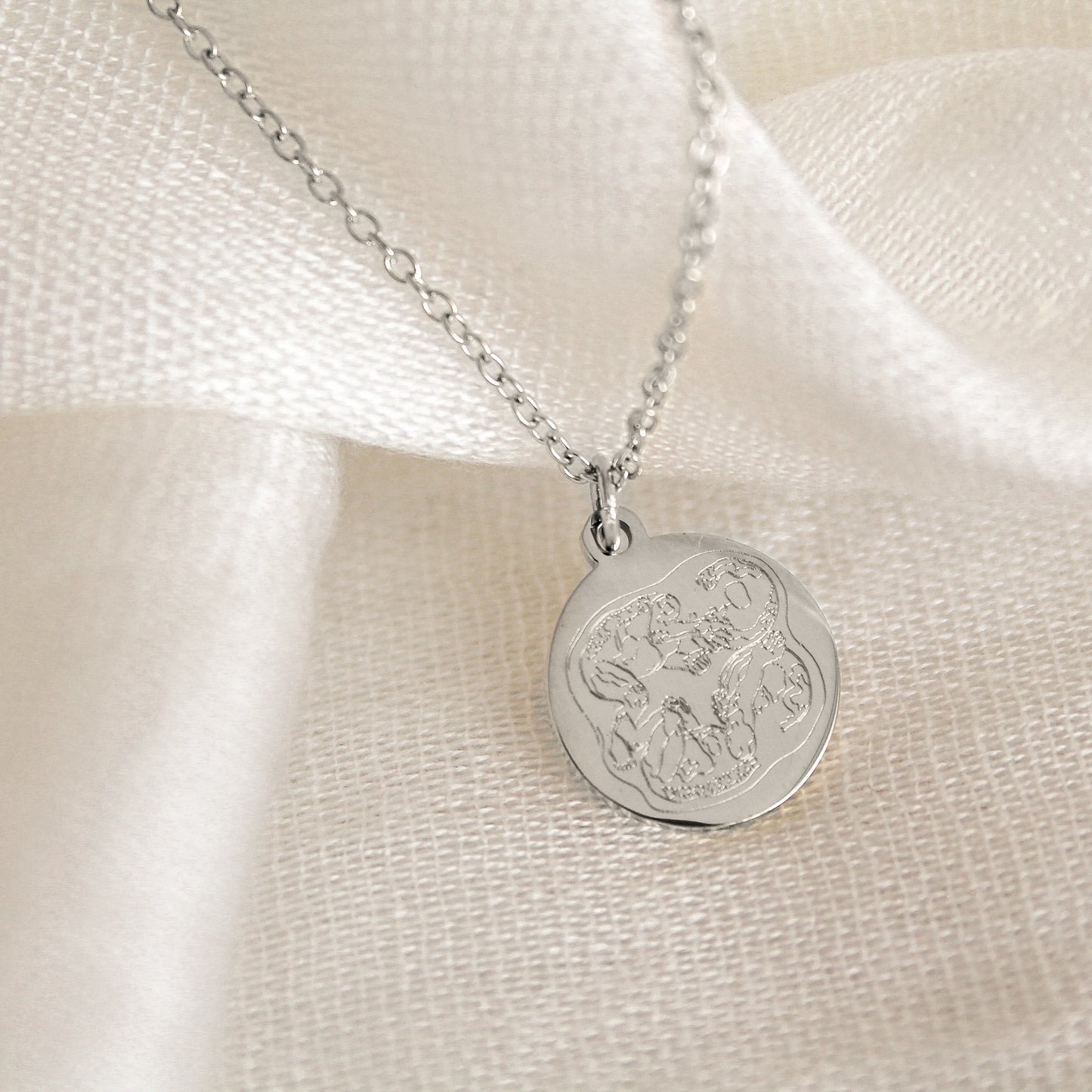 Birth Lines Ketting Coin - Stainless Steel